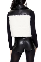 Reversible Faux Shearling & Leather Vest