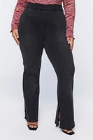 Plus High-Rise Split Flare Jeans