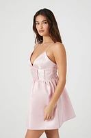 Iridescent Satin Babydoll Dress