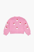 Girls Santa Cardigan Sweater (Kids)