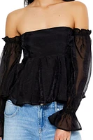 Chiffon Off-the-Shoulder Top