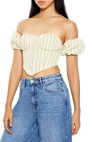 Striped Bustier Crop Top