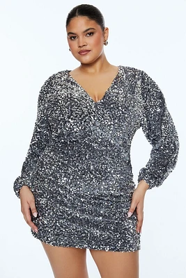 Plus Sequin Mini Dress