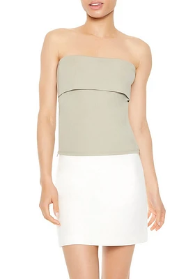 Foldover Ponte Knit Tube Top