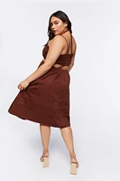 Plus Cutout Fit & Flare Midi Dress