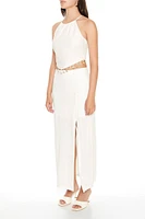 Buttoned Column Maxi Skirt