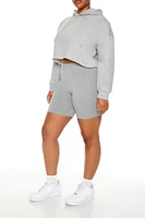 Plus Cotton-Blend Biker Shorts