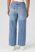 Quilted Patchwork Straight-Leg Jeans