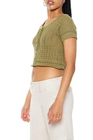 Sweater-Knit Crochet Crop Top