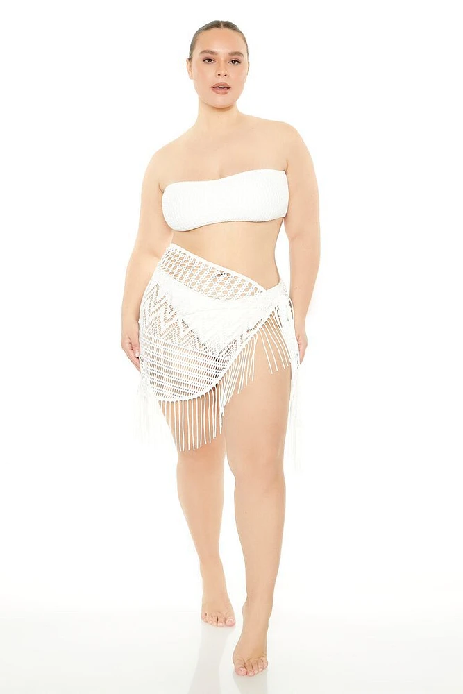 Plus Size Crochet Swim Cover-Up Sarong