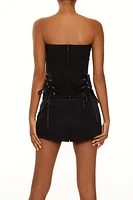 Lace-Up Corset Tube Top