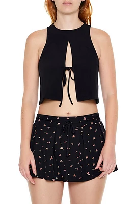 Sleeveless Tie-Front Crop Top