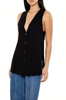 Button-Front Sleeveless Top