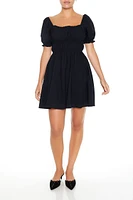 Ruffle Puff-Sleeve Mini Dress