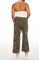 Plus Leopard Mid-Rise Pants