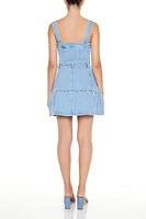 Denim Fit & Flare Mini Dress