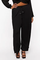 Plus Twist-Hem Top & Wide-Leg Pants Set