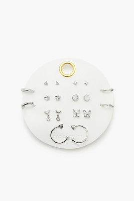 Butterfly Stud & Hoop Earring Set