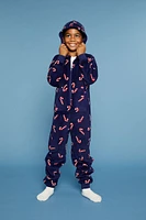 Kids Candy Cane Pajama Jumpsuit (Girls + Boys)