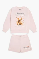 Girls Positivity Pullover & Shorts Set (Kids)