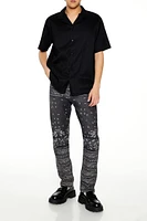 Paisley Mid-Rise Slim-Fit Jeans
