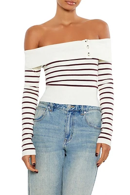 Striped Off-the-Shoulder Sweater