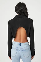 Double-Breasted Cutout Cropped Blazer