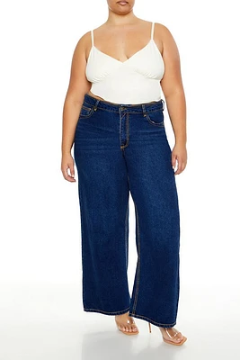 Plus High-Rise Wide-Leg Jeans