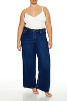 Plus High-Rise Wide-Leg Jeans