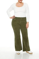 Plus Corduroy Flare Pants