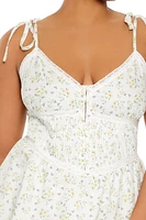 Plus Floral Print Mini Dress