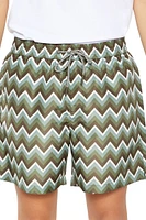 Chevron Drawstring Swim Trunks