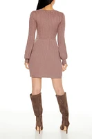 Cable Knit Mini Sweater Dress