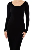 Twist-Back Midi Sweater Dress