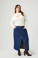 Plus Fuzzy Knit Shrug & Cami Set