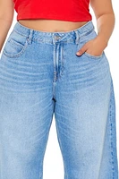 Plus High-Rise Barrel Jeans