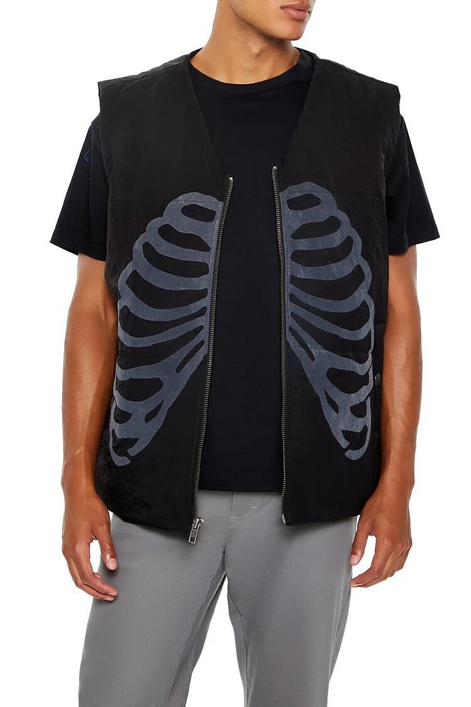 Skeleton Ribcage Zip-Up Vest