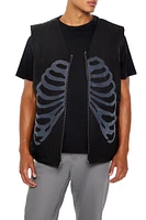 Skeleton Ribcage Zip-Up Vest