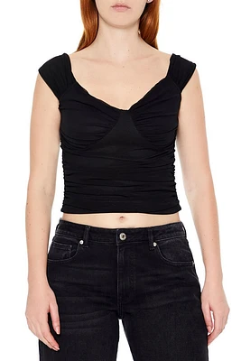 Ruched Bustier Crop Top