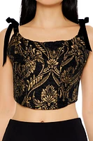 Jacquard Baroque Bustier Crop Top