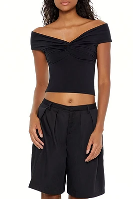 Twisted Off-the-Shoulder Crop Top