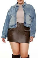 Plus Studded Denim Jacket