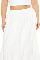 Plus Tiered Maxi Skirt