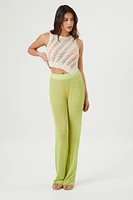 Sheer High-Rise Straight Pants