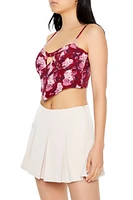 Floral Print Corset Cropped Cami