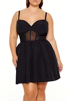 Plus Fit-and-Flare Sweetheart Mini Dress