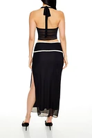 Two-Tone Halter Top & Skirt Set