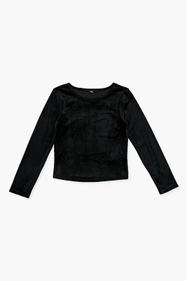 Girls Velour Long-Sleeve Top (Kids)