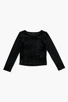 Girls Velour Long-Sleeve Top (Kids)