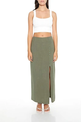 Buttoned Column Maxi Skirt